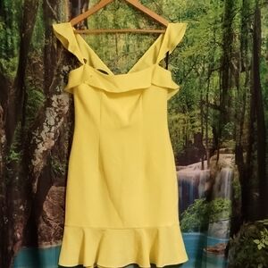 Black Halo Sunny Yellow Mini Dress